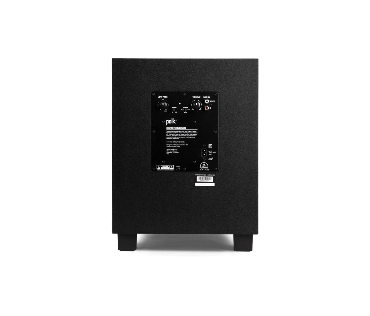 Monitor-XT10-Black_Image_back Caisson de Basse  POLK MXT MXT10 Subwoofer (UNITE) – Image 3
