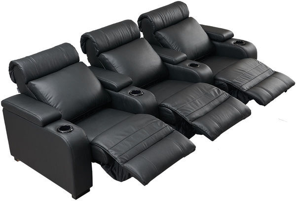 Fauteuil Cinema 3 places LumeO 0823 Cuir noir
